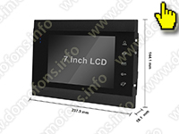 FullHD видеодомофон высокого разрешения HDcom B-706-FHD - размеры монитора